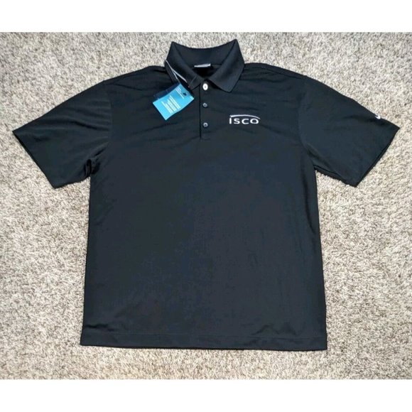 Nike Golf Polo Shirt Mens Medium Black Short Sleeve Dri-Fit Performance New - Picture 1 of 5